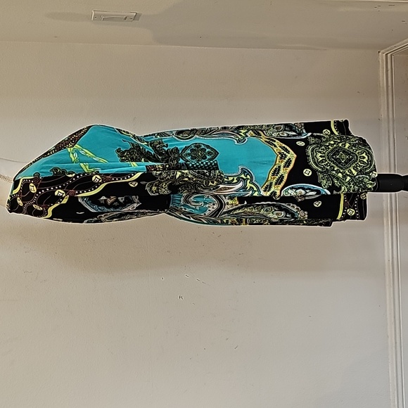 Relaxx Dress Green and Black Paisley print, 3/4 Sleeve. Size 2X  (14-16) - Picture 5 of 8